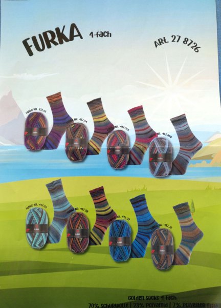 Pro Lana Furka Stretch Sockenwolle alle Farben von Golden Socks 4fach
